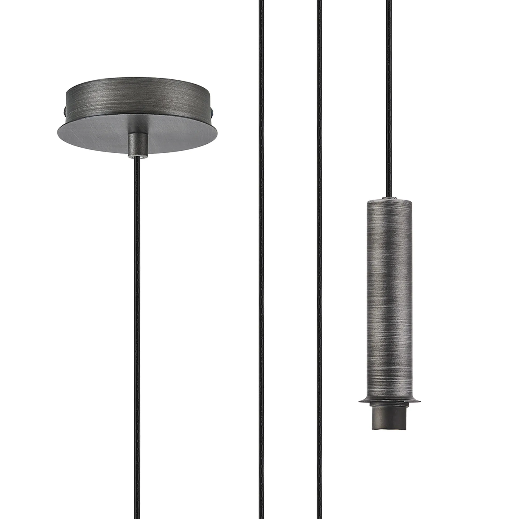 D1052AP  Wick 5m Single Pendant (FRAME ONLY), 1 x G9, Aged Pewter